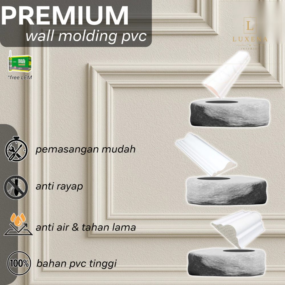 Wall Moulding PVC 6 cm
