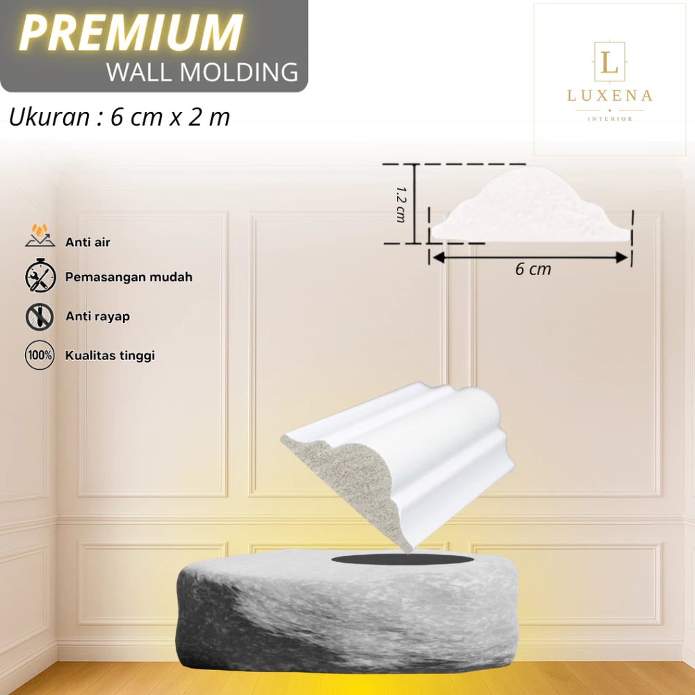 Wall Moulding PVC 6 cm