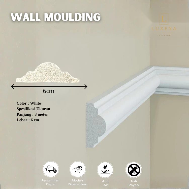 Wall Moulding PVC 6 cm